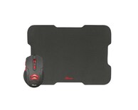 Kit 2 en 1 USB Trust Gaming Ziva MousPad más Mouse color Negro