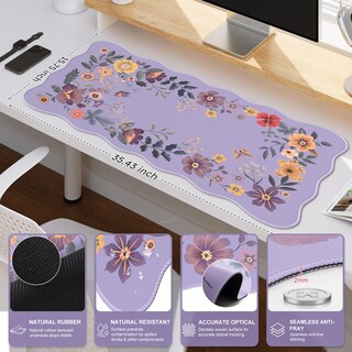 Foto 2 | Foto 2 | Alfombrilla Icasso Para Escritorio Con Alfombrilla De Ratón, 90 X 40 Cm, Color Morado - Venta Internacional.