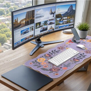 Foto 6 | Foto 6 | Alfombrilla Icasso Para Escritorio Con Alfombrilla De Ratón, 90 X 40 Cm, Color Morado - Venta Internacional.