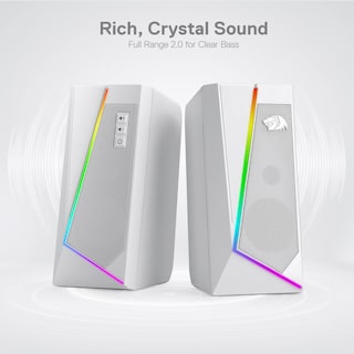 Foto 3 | Foto 3 | Altavoces De Sobremesa Redragon Gs520 Rgb 2.0 Canales Blancos - Venta Internacional.