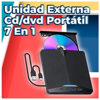 Foto 3 | Foto 3 | Lector Y Grabador De Cd Dvd Mas Hub 7 Puertos Todo En Uno