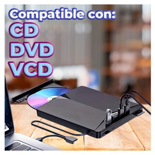 Foto 6 | Foto 6 | Lector Y Grabador De Cd Dvd Mas Hub 7 Puertos Todo En Uno