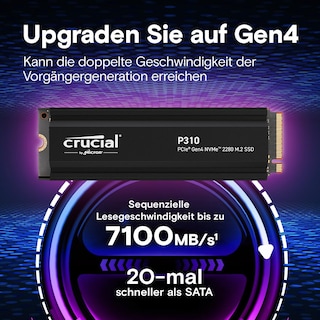 Foto 2 | Foto 2 | Ssd Crucial P310 Pcie Gen4 2280 Nvme M.2 De 1 Tb Con Disipador Térmico - Venta Internacional.