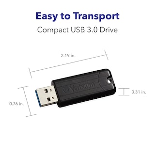 Foto 6 | Foto 6 | Unidad Flash Verbatim Pinstripe 128 Gb Usb 3.2 Gen 1 Negra - Venta Internacional.