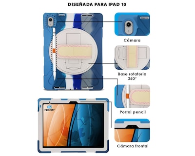 Foto 2 | Foto 2 | Funda Teknet Correa Para Ipad 10 Generación,10.9 Pulgadas Uso Rudo