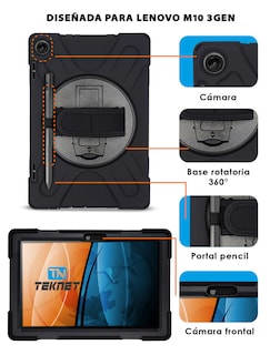 Foto 2 | Foto 2 | Funda De Uso Rudo Para Lenovo Tab M10 3era Gen 10.1 Case Resistente A Caidas Con Correa