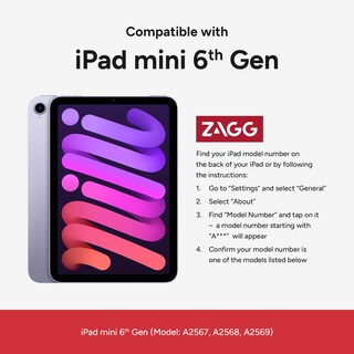 Foto 2 | Foto 2 | Funda De Tableta Zagg Rugged Para Ipad Mini (gen 6) Con Correa De Mano - Venta Internacional.