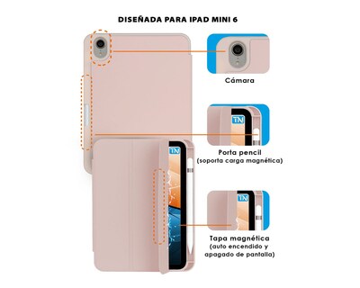 Foto 2 | Foto 2 | Teknet Funda Folder Silicon Para Ipad Mini 7 (2024) A17 Pro 7 Generacion