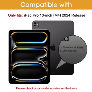 Foto 2 | Foto 2 | Funda Procase Para Ipad Pro 13 2024 Con Soporte Para Lápices, Color Negro - Venta Internacional.