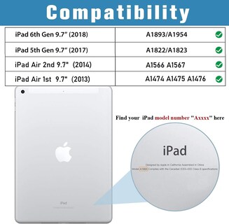 Foto 2 | Foto 2 | Funda Procase Para Ipad De 9,7 Pulgadas (6.ª Y 5.ª Generación), Air 2/air 1, Color Gris - Venta Internacional.