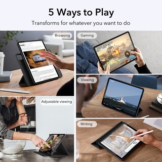 Foto 7 | Foto 7 | Funda Esr Para Ipad Pro 12.9 (2022/2021) Con Soporte Para Lápices, Color Negro - Venta Internacional.