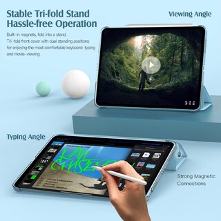 Foto 6 | Foto 6 | Funda Para Ipad Air De 11 Pulgadas Timovo M3/m2-2025/2024 Azul Brumoso - Venta Internacional.