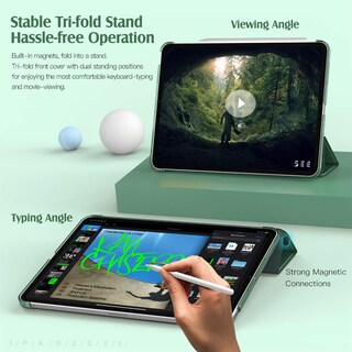 Foto 6 | Foto 6 | Funda Para Ipad Air De 11 Pulgadas Tapa Dura Color Verde Medianoche - Venta Internacional.