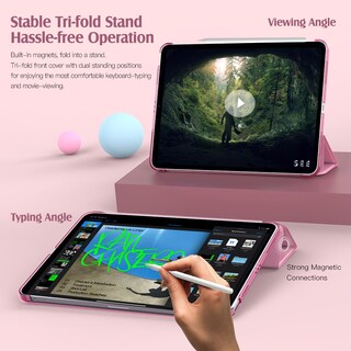 Foto 6 | Foto 6 | Funda Para Ipad Air De 11 Pulgadas Timovo Fondant Pink Carcasa Trasera Dura - Venta Internacional.