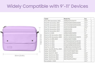 Foto 2 | Foto 2 | Funda Para Tableta Timovo De 9 A 11 Pulgadas Con Correa Para El Hombro Color Morado - Venta Internacional.