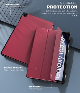 Foto 6 | Foto 6 | Funda Timovo Para Samsung Galaxy Tab A9+ 11'' 2023 Color Rojo Vino - Venta Internacional.