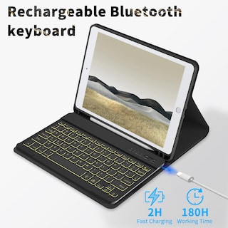 Foto 3 | Foto 3 | Funda Con Teclado Fuwang Para Ipad 9ª 8ª Generación 10 2 Pulgadas - Venta Internacional.