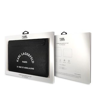 Foto 5 | Foto 5 | Funda Original Karl Saffiano Letras Laptop 14 Negro