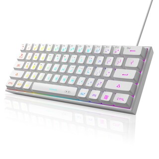 Foto 7 | Foto 7 | Teclado Gaming Magegee Mini 60% Rgb Retroiluminado Ts91 Blanco - Venta Internacional.