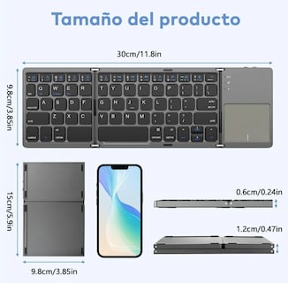 Foto 2 | Foto 2 | Teclado Bluetooth Recargable Xtellar Ultra-portátil Plegable – Compatibilidad Total Silencioso Y Eficiente