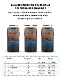 Foto 3 | Foto 3 | Protector de Pantalla Teknet de Privacidad para iPhone 13 Pro con Aplicador