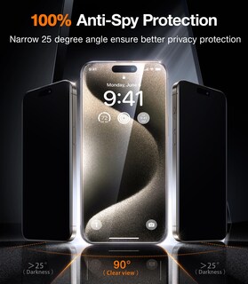 Foto 2 | Foto 2 | Protector De Pantalla De Privacidad Torras Stealth Para Iphone 15 Pro - Venta Internacional.