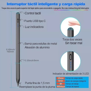 Foto 3 | Foto 3 | Lápiz Óptico Stylus Pen Para Ipad Eo Safe Imports Esi-12062 Negro