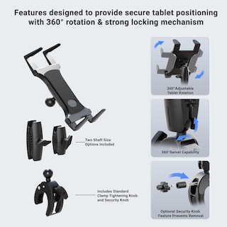 Foto 2 | Foto 2 | Soporte Para Tabletas Arkon Con Soporte De Pinza Para Ipad Y Samsung - Venta Internacional.