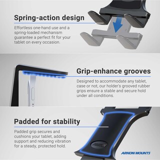 Foto 5 | Foto 5 | Soporte Para Tabletas Arkon Con Soporte De Pinza Para Ipad Y Samsung - Venta Internacional.