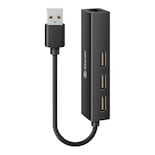 Adaptador Usb A Fast Ethernet (rj45) con Hub Steren color Negro