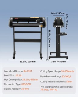 Foto 7 | Foto 7 | Cortadora De Vinilo Vevor Mejorada De 28 Cm Con Accesorios - Venta Internacional.