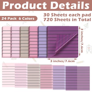 Foto 2 | Foto 2 | Sticky Notes Linder, 24 Unidades, 720 Hojas, 7,6 X 7,6 Cm, Transparente - Venta Internacional.