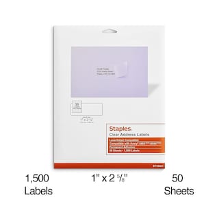 Foto 2 | Foto 2 | Etiquetas De Dirección Staples Laser/inkjet, 1 X 2,6 Cm, Transparentes, 3000 - Venta Internacional.