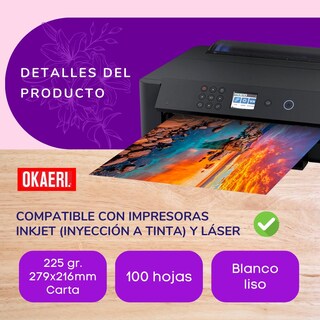 Foto 4 | Foto 4 | Papel Opalina Gruesa 100 Hojas Blancas 225g Carta Paquete Blanco