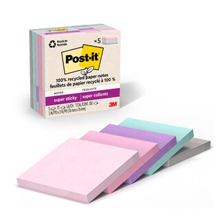 Foto 1 | Foto 1 | Sticky Notes Post-it, Papel 100% Reciclado, 5 Cuadernos, 3 X 3 Pulgadas - Venta Internacional.