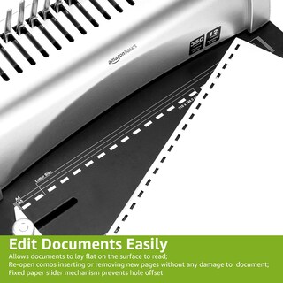 Foto 3 | Foto 3 | Encuadernadora En Forma De Peine Amazon Basics Gris - Venta Internacional.