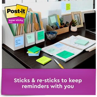 Foto 4 | Foto 4 | Sticky Notes Post-it Super Sticky Post-it, 6 Cuadernos Desplegables De 3 X 3 Pulgadas - Venta Internacional.