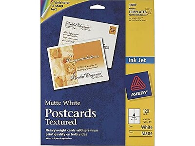 Foto 2 | Foto 2 | Postcards Avery 03380, Color Blanco Mate Texturizado, 120 Tarjetas - Venta Internacional.
