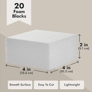 Foto 4 | Foto 4 | Bloques De Espuma Juvale, De Poliestireno Blanco, Para Manualidades, 10 X 10 X 5 Cm, 20 Unidades - Venta Internacional.