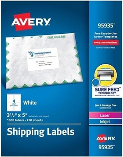 Foto 1 | Foto 1 | Etiquetas De Envío Avery 95935 Blancas De Inyección De Tinta/láser 1000/caja - Venta Internacional.