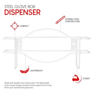 Foto 2 | Foto 2 | Dispensador De Guantes Stock Your Home, Soporte De Pared Individual De Metal Blanco - Venta Internacional.