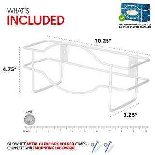 Foto 3 | Foto 3 | Dispensador De Guantes Stock Your Home, Soporte De Pared Individual De Metal Blanco - Venta Internacional.