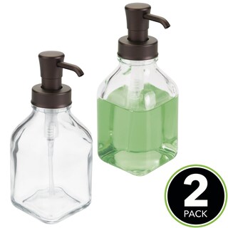 Foto 2 | Foto 2 | Dispensador De Jabón Líquido Mdesign Vidrio Cuadrado 400 Ml Paquete De 2 - Venta Internacional.