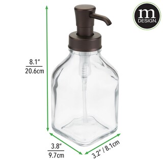 Foto 4 | Foto 4 | Dispensador De Jabón Líquido Mdesign Vidrio Cuadrado 400 Ml Paquete De 2 - Venta Internacional.