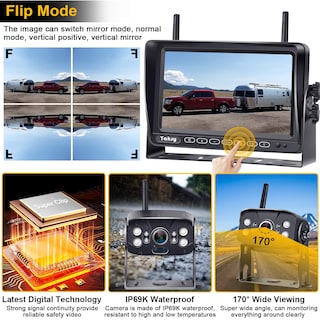Foto 5 | Foto 5 | Cámara De Respaldo Inalámbrica Para Rv Yakry Y28 Con 2 Cámaras 1080p Hd - Venta Internacional.