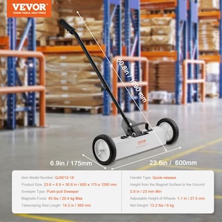 Foto 6 | Foto 6 | Barredora Magnética Rodante Vevor De 20,4 Kg, 45 Libras Con 18 Pulgadas - Venta Internacional.
