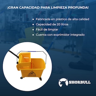 Foto 7 | Foto 7 | Cubeta Industrial Shorbull 20L Carrito Exprimidor Trapear
