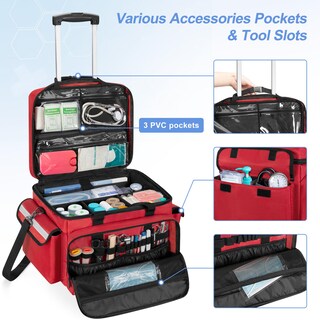 Foto 2 | Foto 2 | Bolsa Médica Trunab Con Ruedas Con Carrito Desmontable  Color Rojo - Venta Internacional.