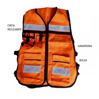Foto 2 | Foto 2 | Chaleco Brigadista Eo Safe Imports Esi-6711 Reflejante Seguridad Industrial Naranja