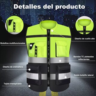 Foto 3 | Foto 3 | Chaleco de Seguridad Eo Safe Imports Esi-6712 Industrial Reflejante Alta Visibilidad Amarillo